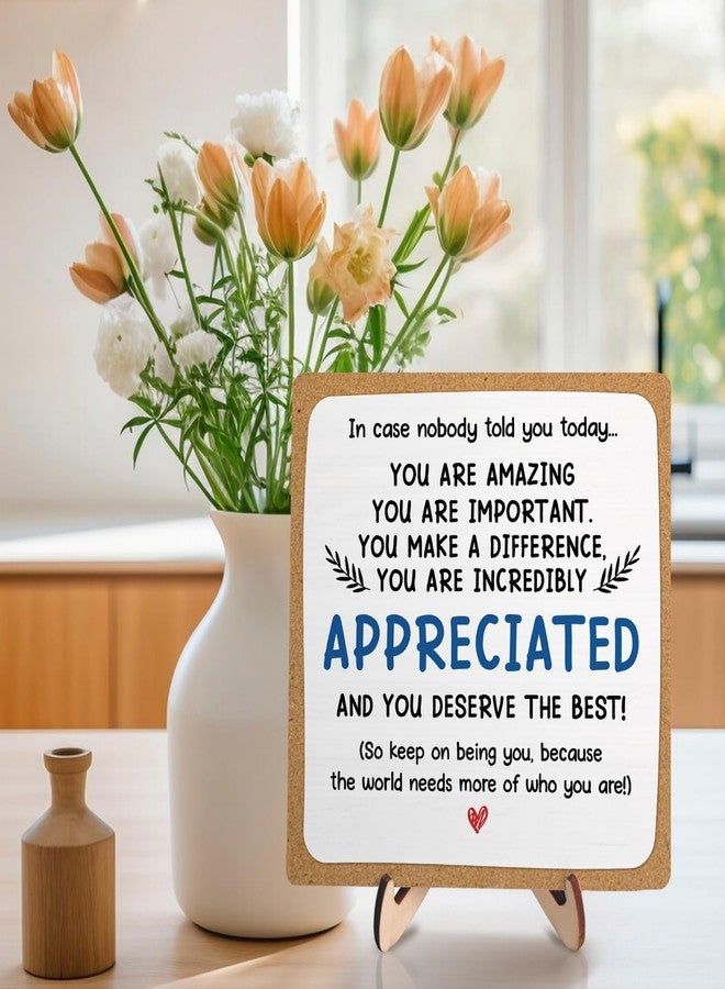 DMADNF Thank You Gifts for Women Men Office Motivational Quote Signs, Inspirational Wooden Plaque Desk Decor, in Case Nobody Told You Today Desk Plaque Sign Home Office Livingroom Shelf Decoration,5.9 x 5.9 - Image 3